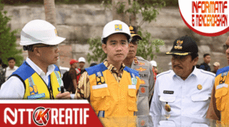 Wapres Gibran Rakabuming Raka saat meninjau pembangunan bendungan di Nagekeo, NTT. (nttkreatif.com/Mardat)