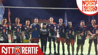 Tim voli putra asal Sumba Barat membuka peluang lolos usai membungkam Bank NTT di turnamen Voli Bupati Cup. (nttkreatif.com/Ballack)