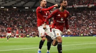 Bruno Fernandes menjadi penyelamat Manchester United usai menang 3-2 atas Burnley.(Instagram.com/@manchesterunited)