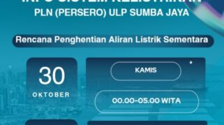 ULP Sumba Jaya SBD bakal melakukan pemadaman listrik malam ini hingga besok harinya. (Dokumen ULP Sumba Jaya)
