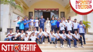 Bupati SBD Ratu Ngadu Bonu Wulla, melepas Tim Persada SBD yang akan berlaga di Liga 4 ETMC 2025 pada Kamis 6 November 2025 pagi tadi.