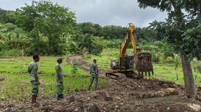 Kodim 1602/Sikka gelar pra TMMD dengan membuka jalan baru. (nttkreatif.com/Mardat)