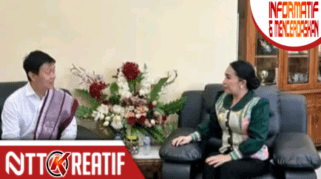 Salah satu pengusaha dan content creator, King Kevin saat berdiskusi dengan Bupati SBD, Ratu Ngadu Bonnu Wulla. (Facebook.com/@Kominfo Sumba Barat Daya)