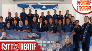 Para kader dan simpatisan Partai NasDem di Kabupaten Sumba Barat Daya mengecam tulisan Tempo terkait Ketua Umum, Surya Paloh. (nttkreatif.com/Ballack)