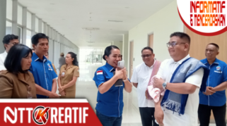 Sekjen Gempar, Petrus Sihombing dan Sekretaris DPD Gempar Provinsi NTT, Ratu Wulla Talu saat meninjau pembangunan RSUD Reda Bolo. (nttkreatif.com/Ballack)