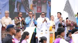 Wapres Gibran Rakabuming Raka saat hadir dalam festival Paskah Pemuda GMIT di Kupang. (Facebook.com/@Melki Laka Lena)