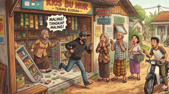 Gambar: Ilustrasi Pencuri. (NTTKreatif.com)