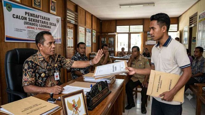 Foto ilustrasi kades menolak berkas calon sekdes lantaran calon tersebut sering kritik kades.