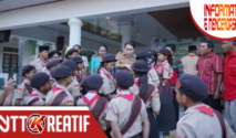 Bupati SBD, Ratu Wulla Talu lepas para kontingen Pramuka yang akan ikut dalam Jambore Nasional. (Facebook.com/@Kominfo Sumba Barat Daya)