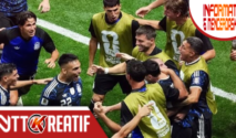 Pemain Timnas Argentina merayakan gol Lautaro Martinez ke gawang Inggris. (Instagram.com/@Inter)