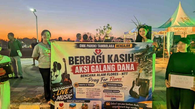 Peduli Duka Flores, Alun-Alun Tambolaka Jadi Pusat Aksi Kemanusiaan Pemuda SBD. (Fren Ghoghi/ NTTKreatif.com)