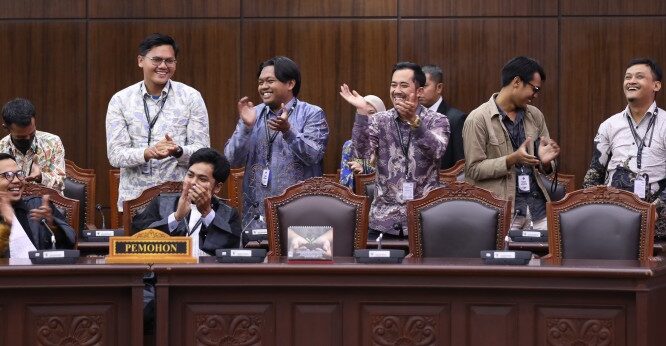MK akhirnya mengabulkan sebagian permohonan pemohon dalam gugatan soal pemisahan anggaran MBG dan Pendidikan. (Foto: MK)